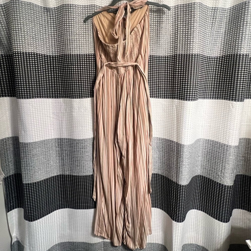 American Eagle striped jumpsuit halter neck tie - Picture 6 of 9
